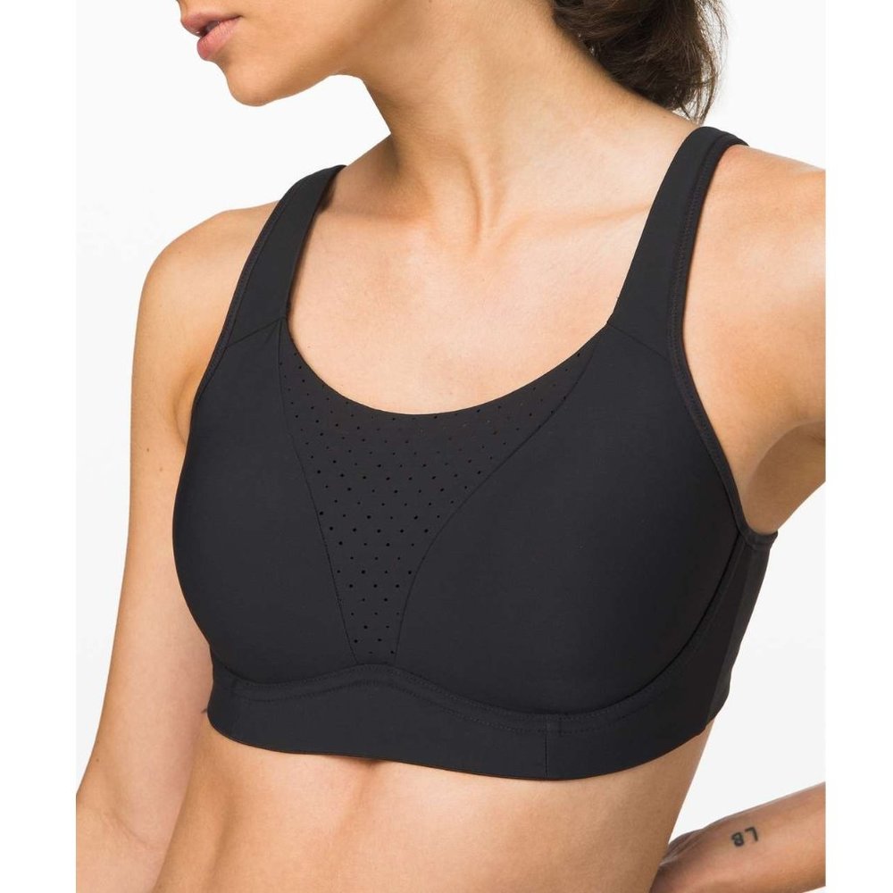 Lululemon Run Times Bra / Size 36D / Black High Support Sports